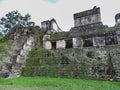 Maya temples of gran plaza or plaza mayor at tikal national park Royalty Free Stock Photo