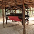 Mayan villagers weaving loom Royalty Free Stock Photo