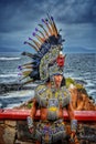 Mayan Warrior in a Storm Royalty Free Stock Photo