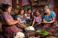 Mayan women preparing food in Guatemala