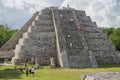 Mayapan, Mexico: Tourists visit the Mayan Temple of Kukulcan in Mayapan