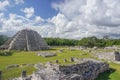 Mayapan, Mexico: Tourists visit the Mayan Temple of Kukulcan in Mayapan