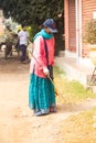 Mayapur, West Bengal, India - Dec 14, 2019. volunteers collecting garbage in India. international Ecology group.