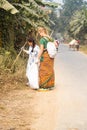 Mayapur, West Bengal, India - Dec 14, 2019. volunteers collecting garbage in India. international Ecology group.