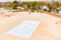 Maybod, Iran - 15th june, 2022: Top view castle yard in ancient city of Maybod. Iran. Property of ancient Persia