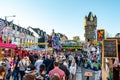 Mayen Germany 14.10.2018 fairground huge carousel swing ride at folk festival in Rhineland Palantino lukasmarkt Mayen Royalty Free Stock Photo