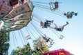 Mayen Germany 14.10.2018 fairground huge chain carousel ride at folk festival in Rhineland Palantino lukasmarkt Mayen