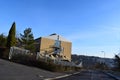 Mayen, Germany - 02 13 2022: Highschool building on the hill with a view to Mayen Royalty Free Stock Photo