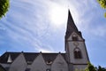 Mayen, Germany - 05 12 2022: St. Clemens church with the twisted tower