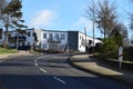 Mayen, Germany - 02 21 2020: Steep road out of Mayen with railroad crossing, Auf der Eich Royalty Free Stock Photo