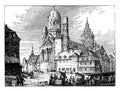 Mayence Cathedral, vintage illustration Royalty Free Stock Photo