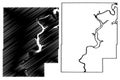 Mayes County, Oklahoma State U.S. county, United States of America, USA, U.S., US map vector illustration, scribble sketch Mayes