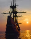 Mayflower II replica at sunset, Royalty Free Stock Photo