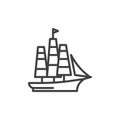 Mayflower ship line icon Royalty Free Stock Photo