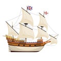 The Mayflower ship. Pilgrims ship.
