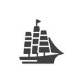 Mayflower ship vector icon Royalty Free Stock Photo