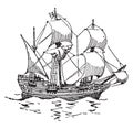 Mayflower,vintage illustration Royalty Free Stock Photo