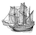 The Mayflower vintage illustration Royalty Free Stock Photo