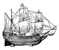 Mayflower vintage illustration Royalty Free Stock Photo