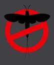 Mayfly Insect Prohibited Vector Sign