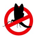 Mayfly Insect Restriction Sign Royalty Free Stock Photo