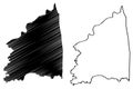 Mayiladuthurai district Tamil Nadu State, Republic of India map vector illustration, scribble sketch Mayiladuthurai map Royalty Free Stock Photo