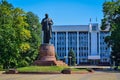 Lenin statue with a fountain in Maykop