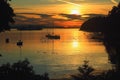 Mayne Island Sunset at Dinner Bay, British Columbia, Canada Royalty Free Stock Photo