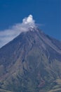 Mayon Volcano Peak Smoking Royalty Free Stock Photo