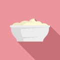 Mayonnaise bowl icon, flat style