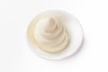 Mayonnaise in dish isolated white background Royalty Free Stock Photo