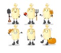 Mayonnaise farmer group character. cartoon mascot vector