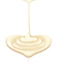 Mayonnaise heart-shaped flow with clipping path