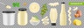 Mayonnaise Ingredients Transparent Set