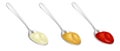 Mayonnaise ketchup mustard in spoon set