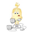 Mayonnaise with laptop mascot. cartoon vector