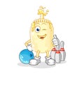 Mayonnaise play bowling illustration. character vector