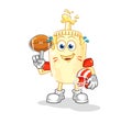 Mayonnaise playing rugby character. cartoon mascot vector Royalty Free Stock Photo