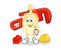 Mayonnaise plumber cartoon. cartoon mascot vector