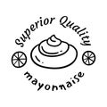 Mayonnaise Typography Sign Thin Line Badge Label. Vector