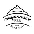 Mayonnaise Typography Sign Thin Line Badge Label. Vector