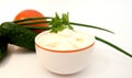 Mayonnaise and vegetables Royalty Free Stock Photo