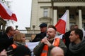 Mayor of the city of Poznan, Jacek JaÃâºkowiak, the protest Committee the Defense of Democracy(KOD), Poznan, Poland Royalty Free Stock Photo