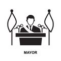 Mayor icon isolated on white background Royalty Free Stock Photo