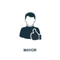 Mayor icon. Monochrome style design from professions icon collection. UI. Pixel perfect simple pictogram mayor icon. Web design, a
