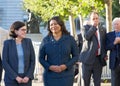 Mayor London Breed with the family of Senator Dianne Feinstein outside City Hall