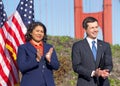 Mayor London Breed and Pete Buttigieg at a Press Conference in San Francisco