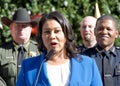 Mayor London Breed at a Press Conf in Union Square discussing the Safe Shopping Initiative