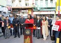 Mayor London Breed providing updates at a Press Conf in Chinatown