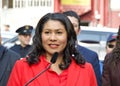 Mayor London Breed providing updates at a Press Conf in Chinatown